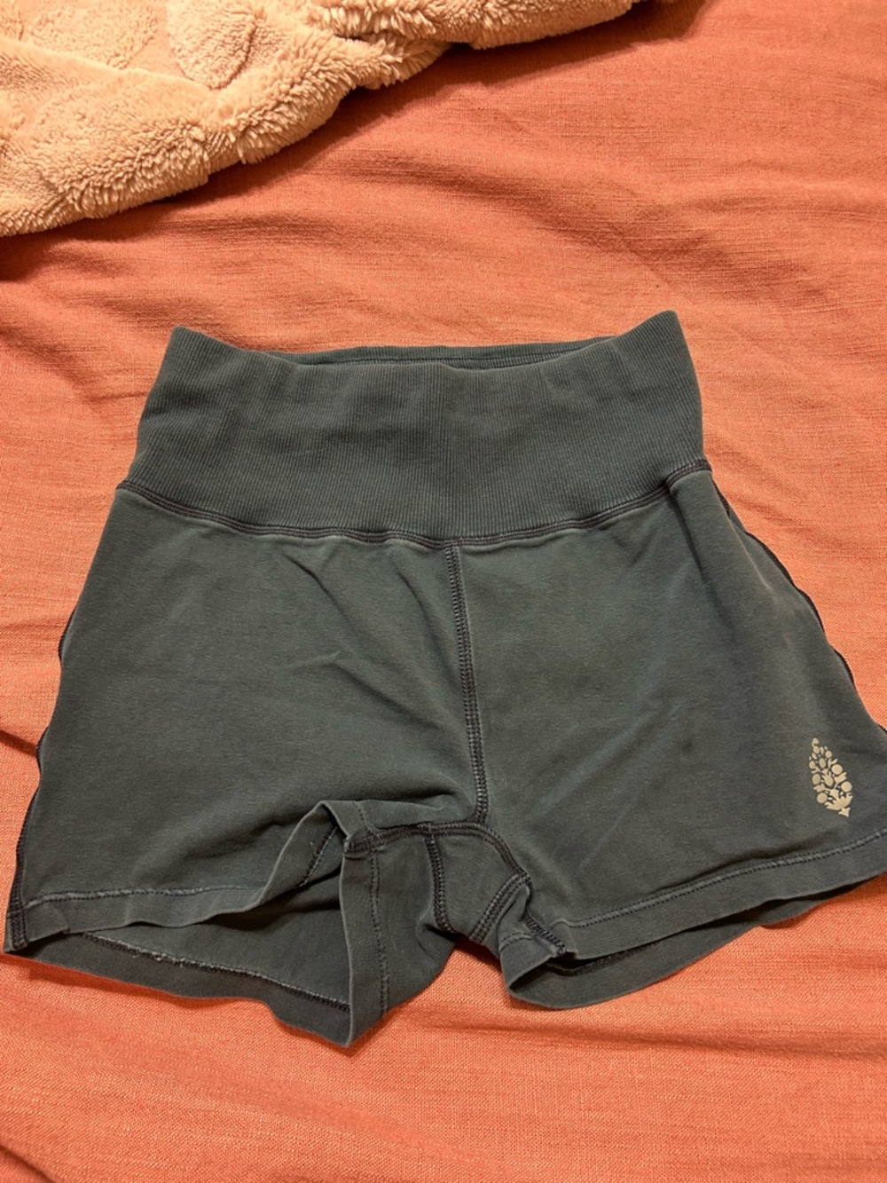 Free People High-Waist Olive Green Athletic Shorts